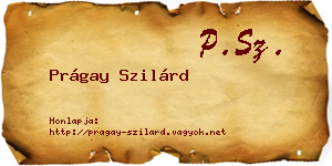 Prágay Szilárd névjegykártya