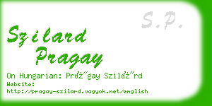 szilard pragay business card